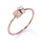 Round Cut Morganite and  Diamond Trio Stacking Ring in Rose Gold