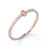 Baguette Cut Morganite and Pave set Diamonds Stacking Ring in Rose Gold
