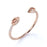 Bezel Set Marquise Cut Morganite Duo Open Stacking Ring in Rose Gold