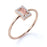 Halo Set Emerald Cut Morganite Dainty Ring in Rose Gold