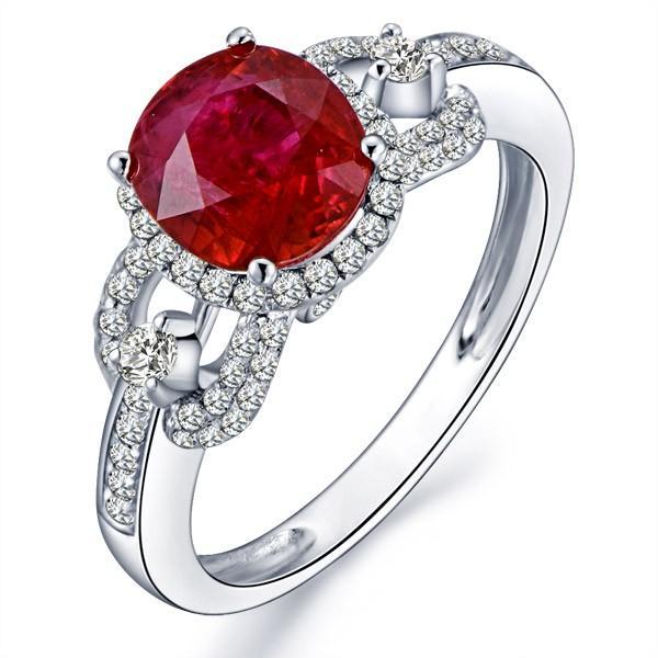 Marvelous Ruby and Diamond Engagement Ring
