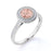 1.25 Carat Bezel Set Round Peach Morganite & Diamond Vintage Halo Engagement Ring in Rose Gold