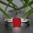Stunning 1 Carat Princess Cut Red Ruby and Diamond Engagement Ring in 9k White Gold