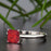 Stunning 1 Carat Princess Cut Red Ruby and Diamond Engagement Ring in 9k White Gold