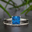 Stunning 1.25 Carat Princess Cut Blue Sapphire and Diamond Bridal Ring Set in White Gold