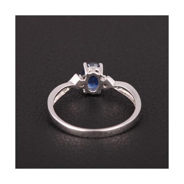 Perfect 1 Carat Oval Blue Sapphire and Diamond Trilogy Engagement Ring