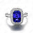 Perfect 2 Carat Cushion Cut Blue Sapphire and Diamond Antique Engagement Ring