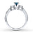 1 Carat Princess Cut Blue Sapphire and Diamond Engagement Ring
