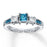 Princess Cut Blue Sapphire and Diamond Engagement Ring