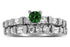 Romantic 1 Carat Emerald and Diamond Wedding Ring Set in White Gold