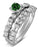 Romantic 1 Carat Emerald and Diamond Wedding Ring Set in White Gold