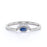 Evil Eye Design Marquise Cut Sapphire Dainty Ring in White Gold