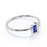 5 Stone Emerald Cut Sapphire and Diamond Stacking Ring in White Gold