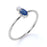 2 Stone Oval Cut Sapphire and Diamond Stacking Ring in White Gold