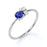 Round Cut Sapphire and  Diamond Trio Stacking Ring in White Gold