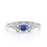 Artdeco Round Cut Sapphire and Round Diamonds Ring in White Gold