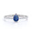 Pear Cut Sapphire and Pave set Diamonds Promise Ring in White Gold