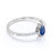 Pear Cut Sapphire and Pave set Diamonds Promise Ring in White Gold