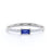 Emerald Cut Dainty Sapphire and Diamond Ring in White Gold