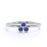 Bezel Set Round Sapphire Trio Stacking Ring in White Gold