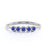 5 Stone Bezel Set Round Cut Sapphire Stacking Ring in White Gold