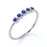 5 Stone Bezel Set Round Cut Sapphire Stacking Ring in White Gold