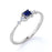 4 Stone Princess Cut Sapphire and  White Diamond Promise Ring in White Gold