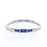 Baguette Cut Sapphire Trio Promise Ring in White Gold