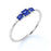 6 Stone Baguette Cut  Sapphire Stacking Ring in  White Gold