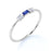 5 Stone Baguette Cut Sapphire and Diamond Stacking Ring in White Gold
