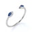 Bezel Set Marquise Cut Sapphire Duo Open Stacking Ring in White Gold