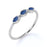 Marquise Cut Sapphire Trio with Round Diamonds Stacking Ring in White Gold