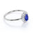 Classic 0.48 Carat Halo Set Oval Cut Sapphire and Diamond Dainty Ring in White Gold