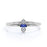 Emerald Cut Sapphire and Diamond Trilogy Stacking Ring in White Gold