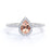 1.50 Carat Pear Shaped Morganite with Diamond Pave Accent Halo Engagement Ring in Rose Gold