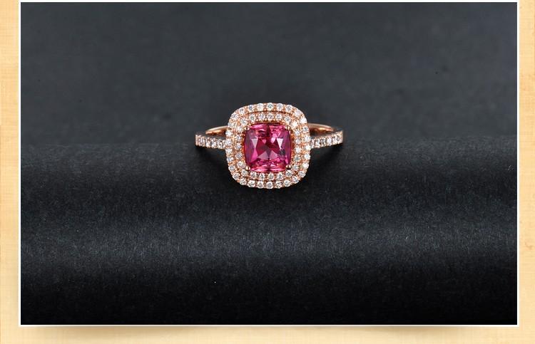 Superb 1.50 carat cushion cut Ruby and Diamond double Halo Engagement Ring