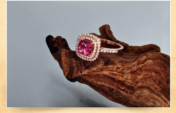 Superb 1.50 carat cushion cut Ruby and Diamond double Halo Engagement Ring