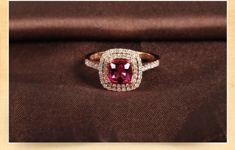 Superb 1.50 carat cushion cut Ruby and Diamond double Halo Engagement Ring