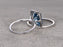 2 Carat Emerald Cut Topaz and Diamond Halo Half Infinity Wedding Ring Set in Rose Gold