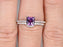 1.50 Carat Princess Cut Amethyst and Diamond Wedding Set Diamond Bridal Ring in White Gold