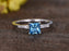 1.25 Carat Princess London Blue Topaz and Diamond Migraine Engagement Ring in White Gold