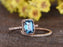 2 Carat Emerald Cut London Blue Topaz and Diamond Wedding Ring Set in Rose Gold