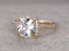1.50 Carat Cushion White Topaz Halo Half Infinity Engagement Ring in Yellow Gold