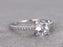 1.25 Carat Round White Topaz and Diamond Engagement Ring in White Gold