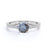 0.75 Carat Round Brilliant Real Salt and Pepper Diamond 4 Prong Basket Engagement Ring in White Gold