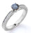 0.65 Carat Round Brilliant Natural Salt and Pepper Diamond Tapered Etched Engagement Ring in White Gold