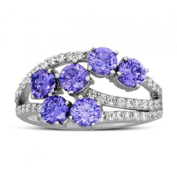 Unique 2 Carat Amethyst and Diamond Ring