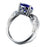 Unique 2 Carat Pear Cut Shape Blue Sapphire and Diamond Antique Engagement Ring