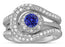 Unique and Luxurious, 2 Carat Round Cut Designer Sapphire and Diamond Wedding Ring Set in White Gold