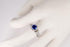 Vintage 1.50 Carat Round Cut Blue Sapphire and Diamond Art Nouveau Engagement Ring